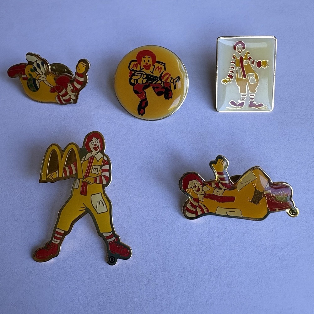 Vintage McDonald's Ronald McDonald Pin Lot Character Enamel Advertising